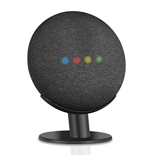 Book Cover Caremoo Metal Pedestal Stand for Google Nest Mini (2nd Gen) and Google Home Mini (1st Gen), Sound Visibility and Appearance Improving, Desktop Mount Holder for Your Google Mini Voice Assistant (Black)