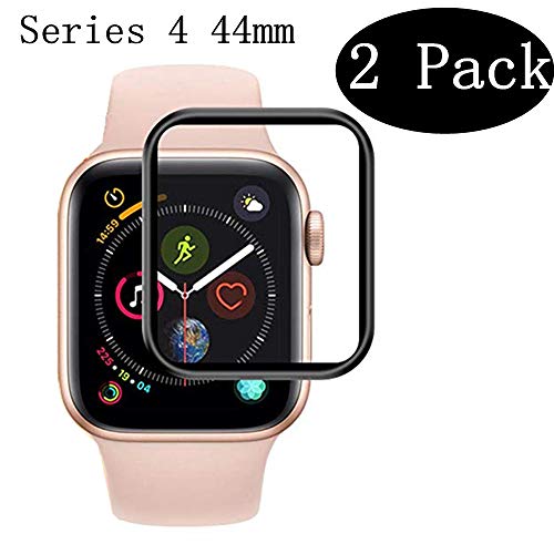 Book Cover [2-Pack] Apple Watch serie 4 44MM Screen Protector, EcoPestuGo [9H Hardness] [Anti-Scratches] [Anti-Fingerprint] Tempered Glass Screen Protector Film Compatible Watch serie 4 44MM [Black]