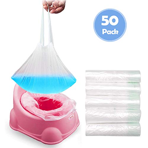 Book Cover Potty Bags Disposable, Toddler Potty Liners Travel Potty Training Toilet Seat Bags Portable Universal Potty Chair Liners for Kids Pets Outdoors Camping