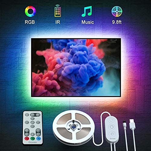 Book Cover Govee TV LED Backlight, RGB LED Lights for TV with Remote, Music Sync, 10ft TV Lights Behind with 32 Colors and Multiple Scene Modes for 46-60 inch TVS, USB Powered