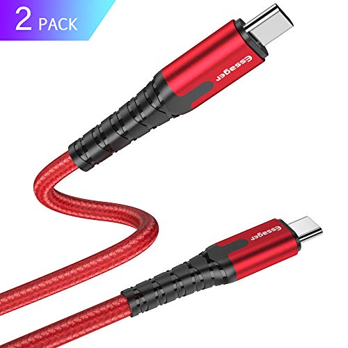 Book Cover Essager USB C to USB C Cable 3A 2-Pack (6.6ft+3.3ft) Type C PD Quick Charge Charging Fast Data Transmission Cord Compatible with Galaxy S9 S10,iPad Pro 2018,Google Pixel,Huawei,MacBook Oneplus 7 Pro