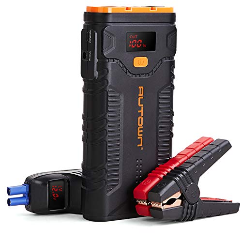 Book Cover Jump Starter, AUTOWN 1000A Peak 21000mAh Car Battery Charger with Quick Charge 3.0, 12V Auto Battery Portable Power Pack with Built-in LED Light