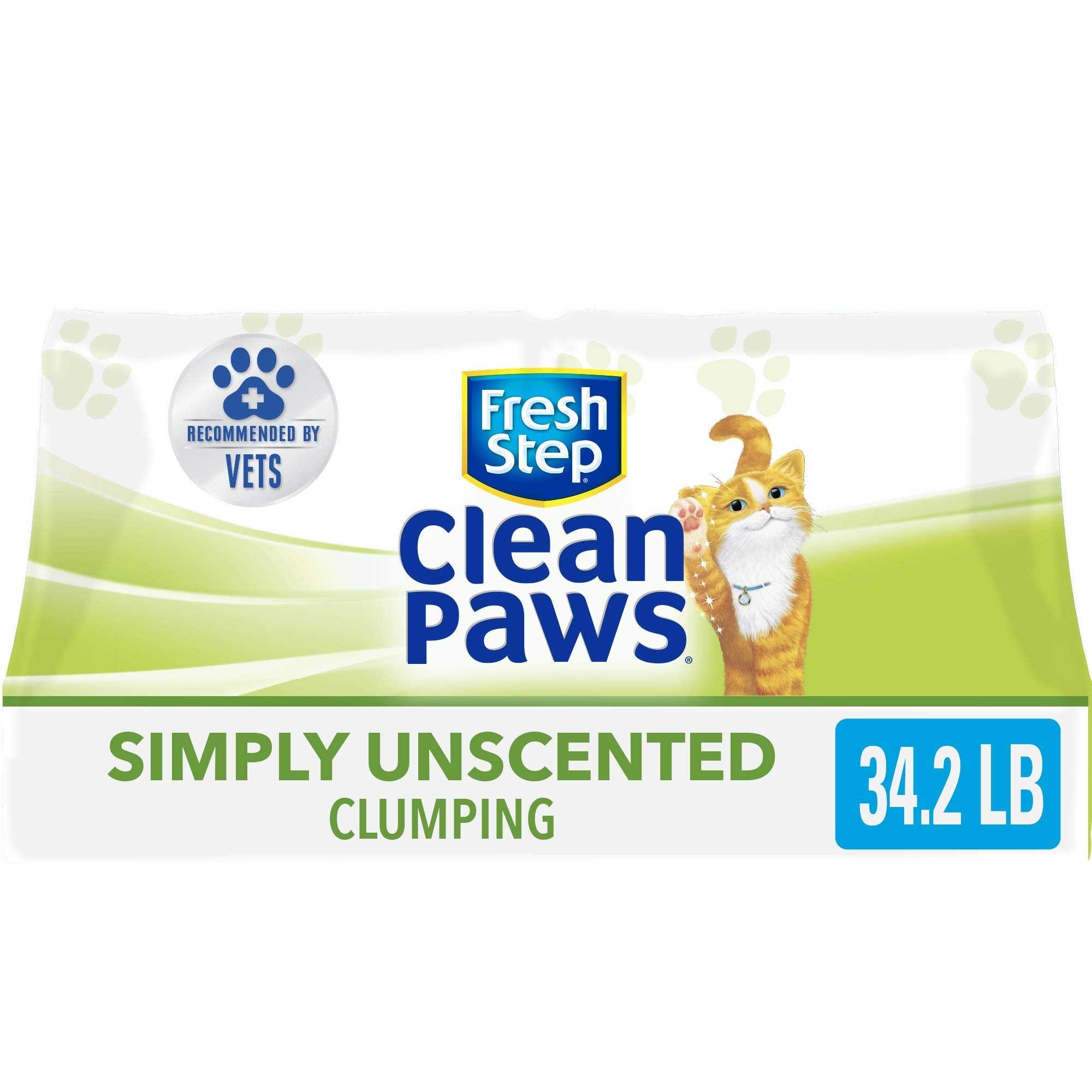 Book Cover Fresh Step Clean Paws Unscented Low Tracking Clumping Cat Litter, 34.2 pounds