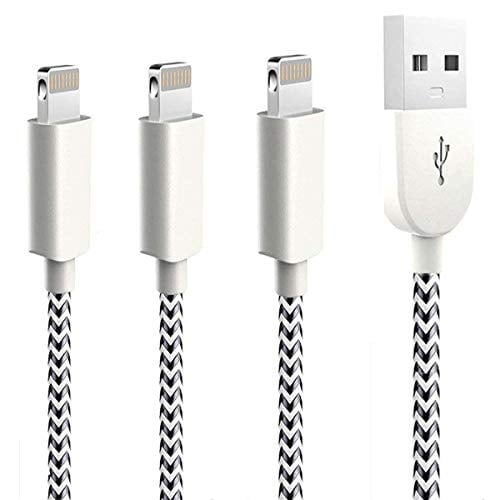 Book Cover iPhone Charger Cable,Sharllen 3 Pack 6FT MFi Certified iPhone Charging Cable Nylon Braided USB Fast Charging&Syncing Long Lightning Cord Compatible iPhone XS/Max/XR/X/8/8Plus/7/7P/6S/iPad (6FT)