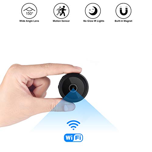 Book Cover Mini Spy Camera Wireless Hidden Home WiFi Security Cameras with App, Latest Wireless WiFi HD 1080P Camera Cam with Night Vision and Motion Detective, Black