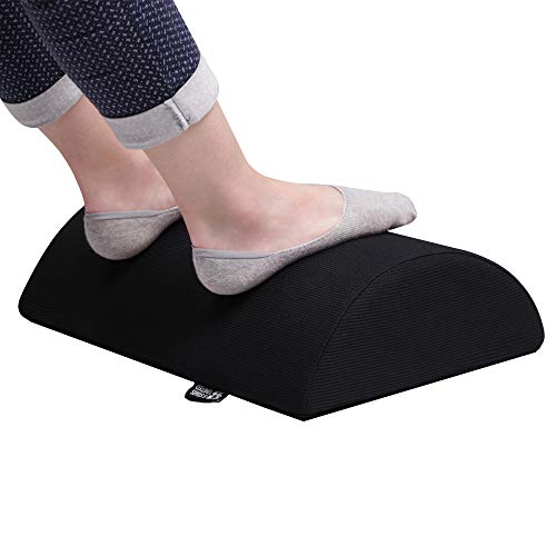 Book Cover 5 STARS UNITED Foot Rest Under Desk Cushion - Foot Stool for Home and Office - Breathable Mesh Cover - Non-Slip Bottom - Adjustable Height - Ergonomic Half-Cylinder Pad for Extra Leg Support (Medium)