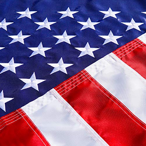 Book Cover American Usa Us Flag 3x5 ft - Deluxe Embroidered Stars, Heavy Duty Durable Flags Built for Outdoors, Vivid Color, Sewn Stripes, Brass Grommets, Double Stitched UV Protection Perfect for Outside