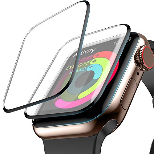 Book Cover Screen Protector for Apple Watch, MIZOO [2-Pack] (44mm for Series 4) Liquid Skin HD Clear Max Coverage and Anti-Bubble Anti-Fingerprint Anti-Smudge Scratch Resistance