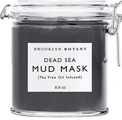 Book Cover Dead Sea Mud Mask - Infused With Tea Tree Oil - Facial Mask for Acne and Oily Skin, Pore Minimizer, Blackhead Remover, For.