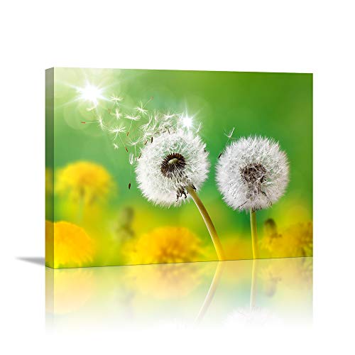 Book Cover Wall Art for living room Canvas Prints Artwork bathroom Wall Decor light from sun Simple Life Green dandelion Picture Watercolor painting Framed bedroom wall decorations Office Works Home Decoration