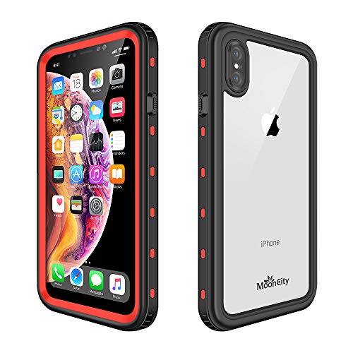 Book Cover Mooncity Waterproof Case for iPhone Xs Max, IP68 Waterproof Snowproof Shockproof and Dustproof Cover Case, Underwater Full Sealed Cover Case, 6.5 inch