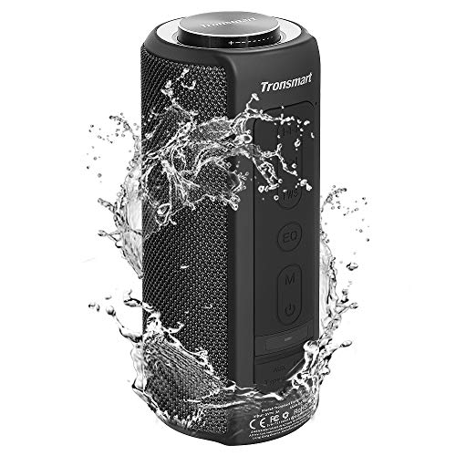 Book Cover Waterproof Bluetooth Speakers, Tronsmart T6 Plus 40W Outdoor Speakers Bluetooth 5.0, IPX6 Portable Wireless Speakers with Tri-Bass Effects, 15-Hour Playtime with 6600mAh Power Bank, TWS, Built-in Mic