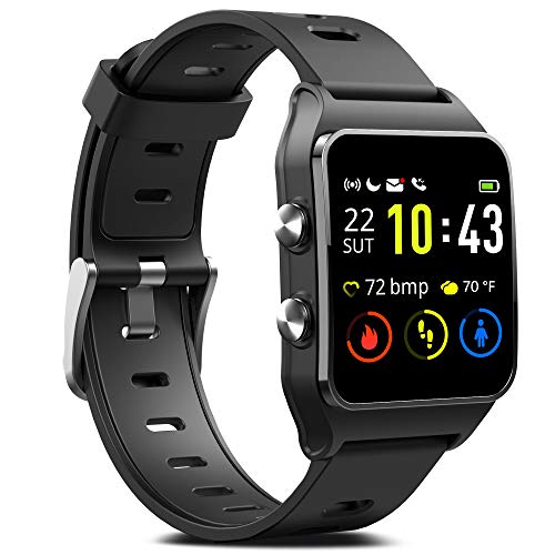 Book Cover GPS Running Smart Watch, IP68 Waterproof Fitness Tracker with 17 Sport Mode, Touch Screen Heart Rate & Sleep Monitor with Pedometer Calorie Counter Activity Tracker for Men Women Android & iPhone