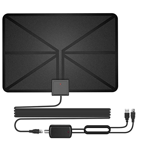 Book Cover TV Antenna, Indoor Amplified HDTV Antenna 50 Mile Range with Detachable Amplifier Signal Booster and 16.5FT High Performance Coax Cable, Upgraded Version Better Reception