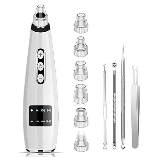 Book Cover Blackhead Remover, Electric Facial Pore Cleaner Acne Comedone Extractor Tool with 6 Suction Probes, 4 Blackhead Extractors for All Facial Skin by PYBBO