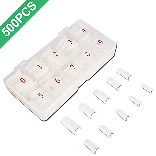 Book Cover 500PCS False Nails Tips, Lady French Style Acrylic Artificial Tip Manicure with Box of 10 Sizes for Nail Art Salons and Home DIY