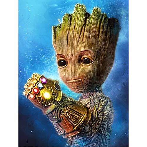 Book Cover Betionol DIY Diamond Painting Kits for Kids, 12x16 inch 5D Full Drill Diamond Art Craft with The Theme of Hero Baby Groot for The Above Age 3 Kids, Good for Decorate Kids' Room