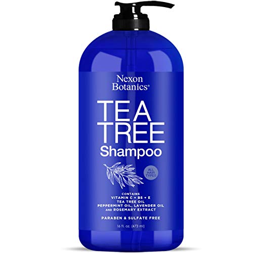 Book Cover Nexon Botanics Tea Tree Oil Shampoo 16 fl oz - Special Shampoo for Itchy, Dry Scalp and Dandruff - Includes Pure, Natural Lavender, Peppermint, Tea Tree Oils - Sulfate Free and Paraben Free