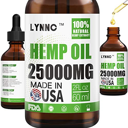 Book Cover LYNNC Hemp Oil for Anxiety Relief - 25000 MG - Premium Seed Grade - Natural Hemp Oil for Better Sleep, Mood & Stress - Improve Health - Vitamins & Fatty Acids