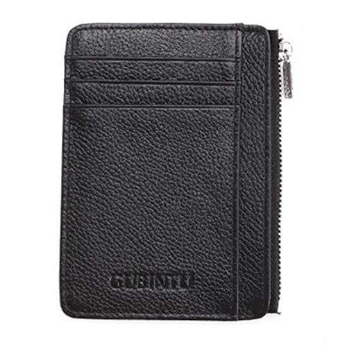 Book Cover Leather Wallet Men's Ultra-Thin Front Pocket Wallet 8 Credit Card Case Holders Leather RFID Blocking