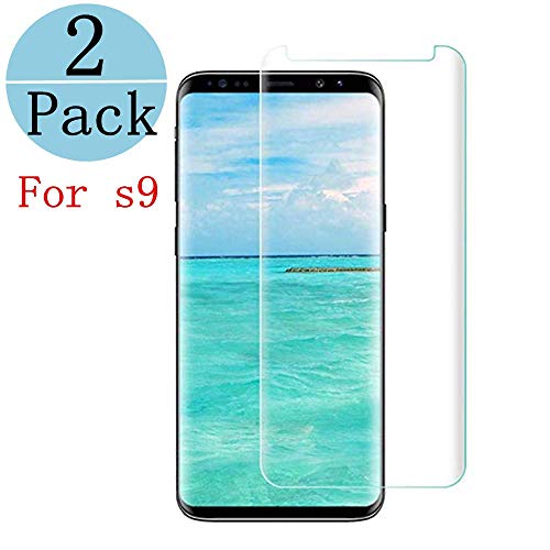 Book Cover [2 Pack] Galaxy S9 Screen Protector 9H Hardness/High Definition/Ultra Clear Tempered Glass Screen Protector Compatible Samsung Galaxy S9