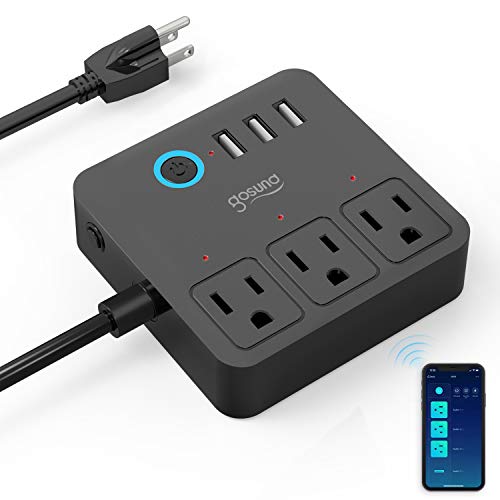 Book Cover Gosund Smart Power Strip Work with Alexa Google Home,WiFi Outlets Surge Protector with 3 USB 3 Charging Port for Cruise Ship Travel Multi Plug Extender,10A