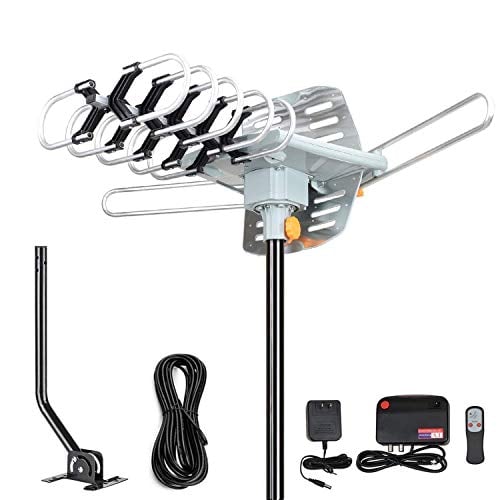 Book Cover 2019 Version HDTV Antenna Amplified Digital Outdoor Antenna -150 Miles Range-360 Degree Rotation Wireless Remote-Snap- Wireless Remote Control - UHF/VHF 4K 1080P Channels- On Installation Support 2 TV