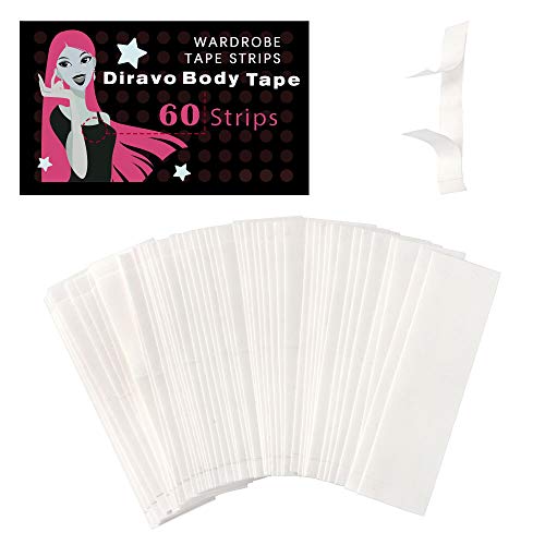 Book Cover Double Sided Fashion Beauty Tape Adhesive Medical Quality Wardrobe Clothing Dress Tape for Body (60 strips)