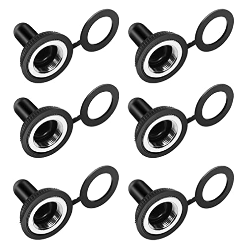Book Cover Toggle Switch Cover, 6 Pack Toggle Switch Boot, EDPM Waterproof Rubber Cover, Moisture,Dust and Dirt Resistant,12 mm Thread Diameter(Black)