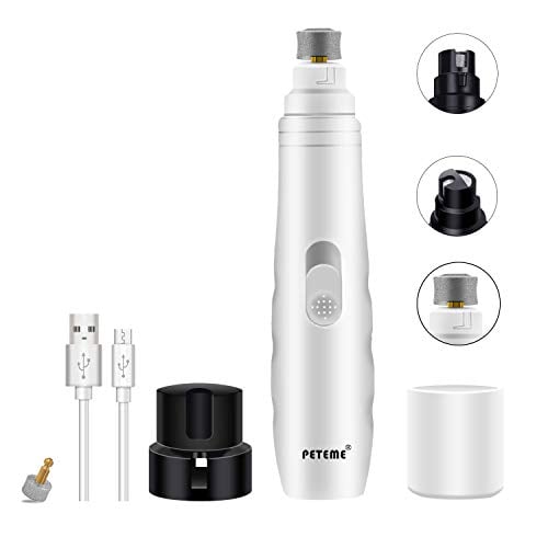 Book Cover Peteme Dog Nail Grinder Pet Electric Paw Trimmer Clipper Small Medium Large Dogs Cats Portable & Rechargeable Gentle Painless Paws Grooming Trimming Shaping Smoothing