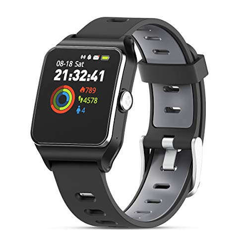 Book Cover HolyHigh Smart Watches GPS Sports Watch Touch Screen IP68 Waterproof 17 Sports Models Activity Tracker Pedometer with Heart Monitor Sleep Monitor Call SMS Remind for Kid Men Women Android iOS