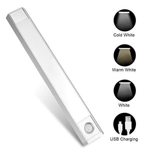 Book Cover Closet Light, 60 LEDs Rechargeable Motion Sensor Under Cabinet Light with Large Battery Life Wireless for Closet,Cabinet,Wardrobe,Kitchen,Hallway (3 Colors/3 Modes)