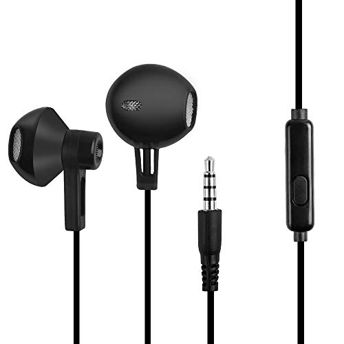 Book Cover in-Ear Earbud Headphone with Microphone, Ergonomic Comfort-Fit Earphones with Call Remote & Dynamic Crystal Clear Sound, Noise Isolating Headset Compatible with iPhone, Android, Samsung