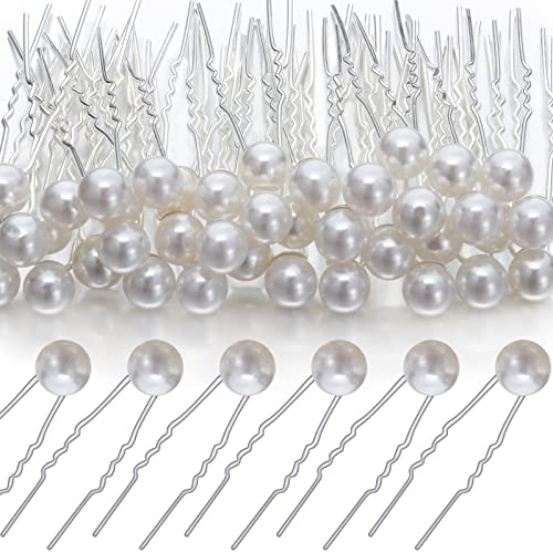 Book Cover 40 Packs Pearl Hair Pins Bridal Wedding Pearl Hair Accessories White Pearl Bobby Clips for Brides and Bridesmaids Hair Style