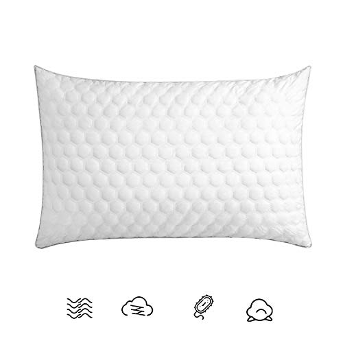 Book Cover LMIKAF Bed Pillows for Sleeping(1-Pack) Luxury Hotel Collection Gel Pillow for Side Back and Stomach Sleeper- Queen Size