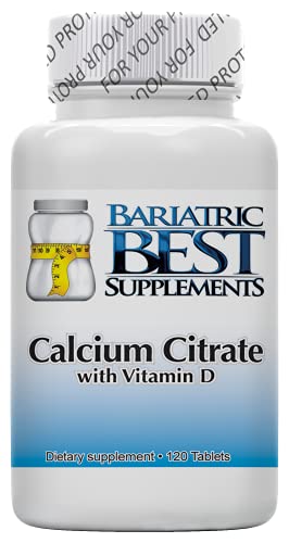 Book Cover Bariatric Calcium Citrate with Vitamin D3 – Specially Formulated for Post-Bariatric Surgery - Easily Dissolvable for Fast & Effective Absorption - Made in The USA - 600mg, 120 Tablets per Bottle