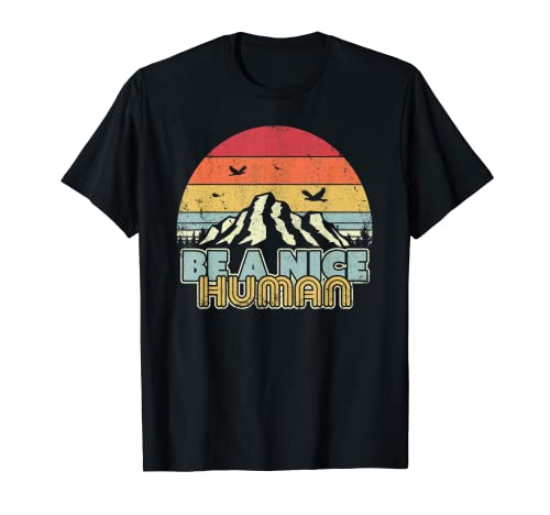 Book Cover Be A Nice Human Shirt. Retro Style Mindfulness T-Shirt
