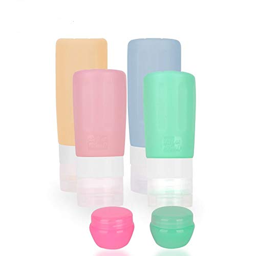 Book Cover Travel Bottles, 3oz Grade Leak Proof Silicone Travel Tube Sets for Cosmetic Shampoo Conditioner Lotion Face Body Wash (four packs)