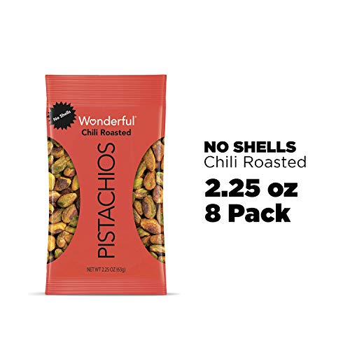 Book Cover Wonderful Pistachios, No Shells, Chili Roasted, 2.25 Oz (Pack Of 8)