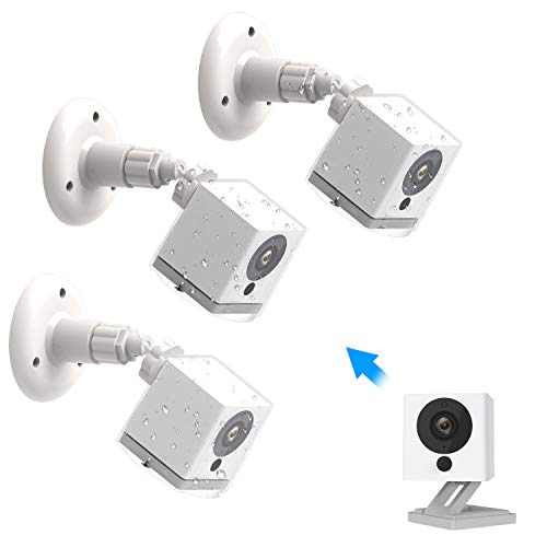 Book Cover Wyze Cam Camera Wall Mount Bracket, Weather Proof 360° Protective Plastic Housing Cover Case and Adjustable Mount for Wyze Cam V2 V1 and Ismart Spot Camera Indoor Outdoor (Clear(3 Pack))