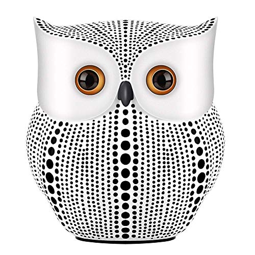Book Cover NJCHARMS Owl Statue Decor, Small Crafted Buho Figurines for Home Decor Accents, Living Room Bedroom Office Decoration, Buhos Bookself TV Stand Decor - White
