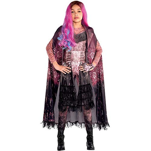Book Cover Party City Descendants 3 Audrey Cape for Children, One Size, Features a Black Background with Pink Accents and Lapels