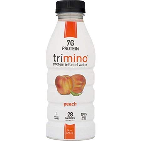 Book Cover Trimino Protein Infused Water, Peach, 16 Fl Oz