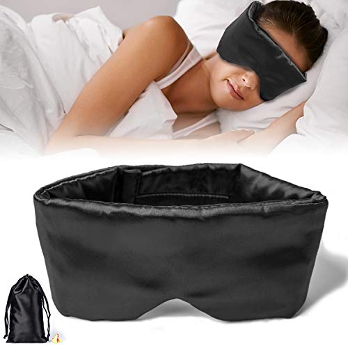 Book Cover SupRikse Silk Sleep Mask Smooth Eye Mask for Insomnia, Migraine Headaches and Dry-Eye, Blindfold