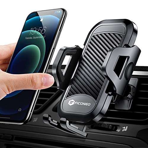 Book Cover FICONEO Universal Car Phone Mount, Hands-Free Cell Phone Holder for Car Air Vent Compatible iPhone 12/12 Pro/12Mini/12 Pro Max/SE 2/11 Pro Max/X/XS/XS Max/XR/8 plus, Galaxy Note 20/S20/S10+/S9 Plus