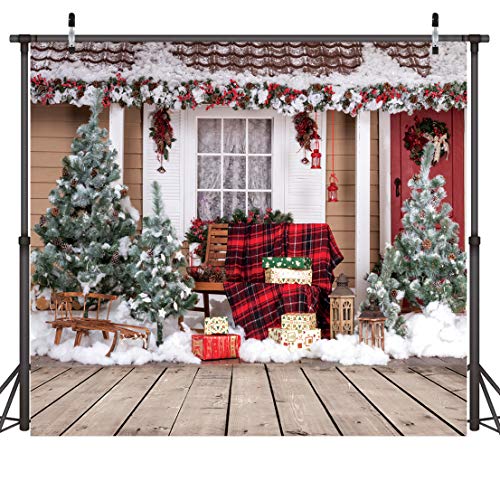 Book Cover 8X6FT Christmas Backdrop Snowflake Gold Glitter Christmas Wood Wall Photography Backdrop Xmas Rustic Barn Vintage Wooden Floor Background for Kids Portrait Photo Studio Booth D038