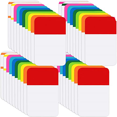 Book Cover 800 Pieces File Tabs Sticky Index Tabs, Writable and Repositionable Filing Tabs Flags for Pages or Book Markers, Reading Notes, Classify Files, 40 Sets (12 Colors, 1 Inch)