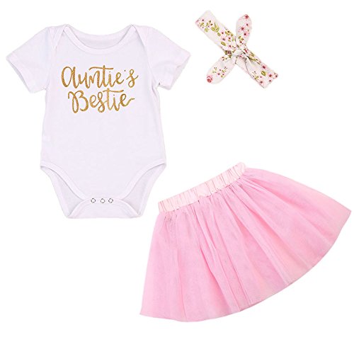 Book Cover 3Pcs/Set Newborn Baby Girl Summer Outfit Letters Print Bodysuit Romper with Headband+Tutu Skirt Clothes