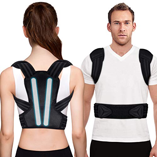 Book Cover Posture Corrector for Men and Women, Kungfuren Upgrade Adjustable and Breathable Back Brace with 2 Removable Rails for Improve Posture and Provide Lumbar Support, Lower Back Neck Shoulder Pain Relief
