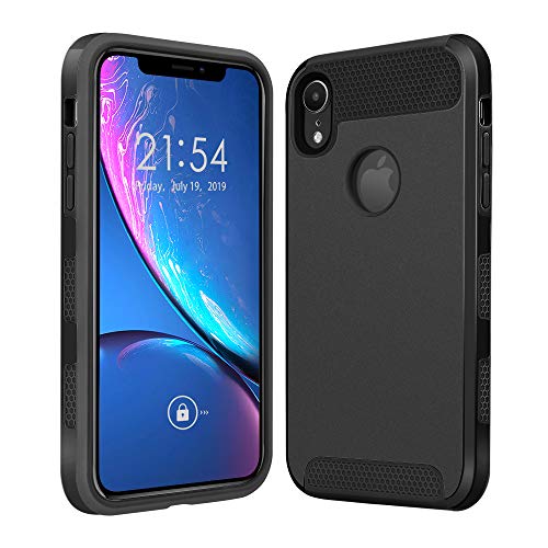 Book Cover Vsonker for iPhone XR Case, Compatible for Apple iPhone XR Cover 6.1 inch, Double Layer Omnibearing Protection Design Slim Fit Soft TPU Hard Back Cover Anti Scratch Anti Drop Protective Case